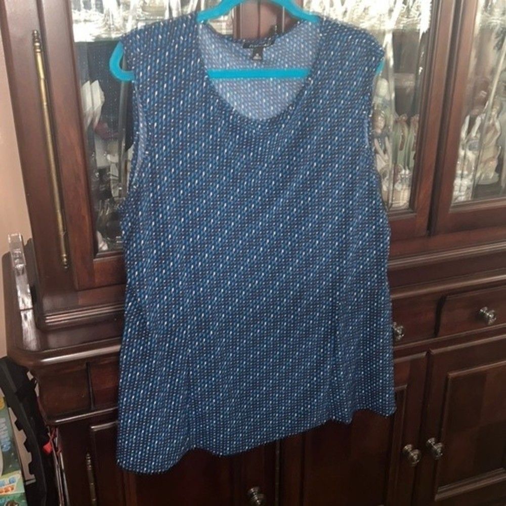 Roz & Ali Navy Sleeveless Blouse